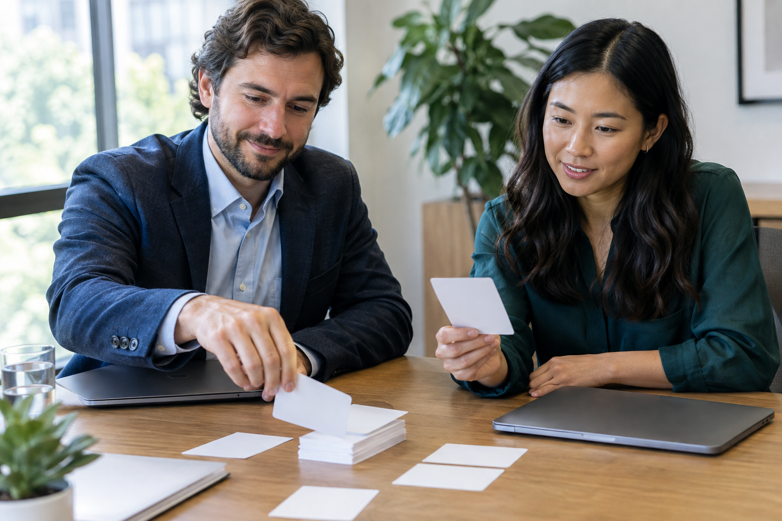 Sales colleagues selecting a focused audience for an outreach test batch.